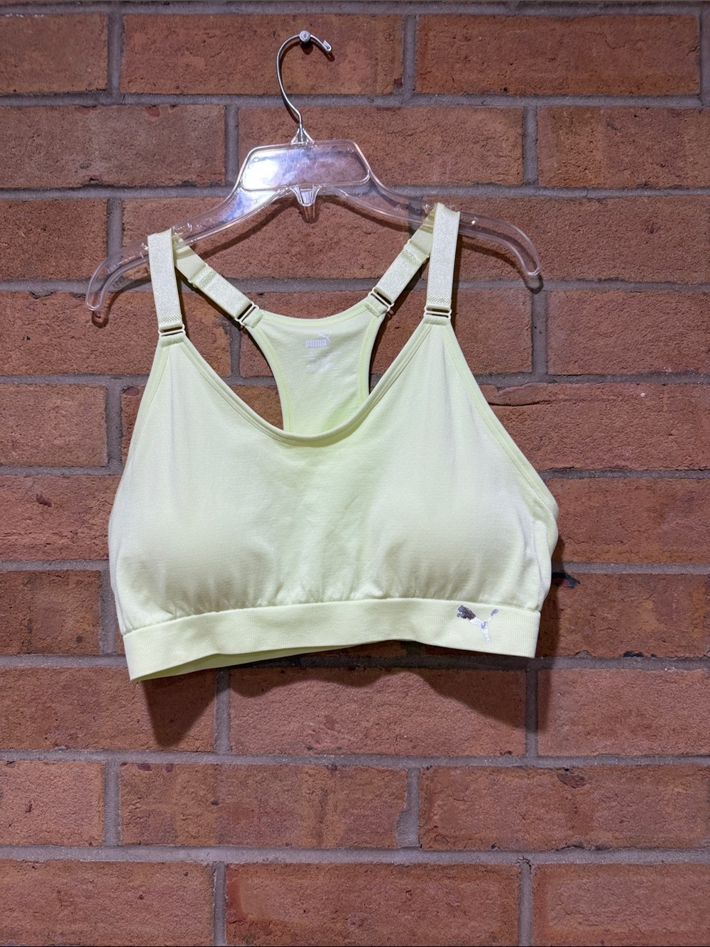 Puma Pale light Green Racerback Seamless Sports Bra